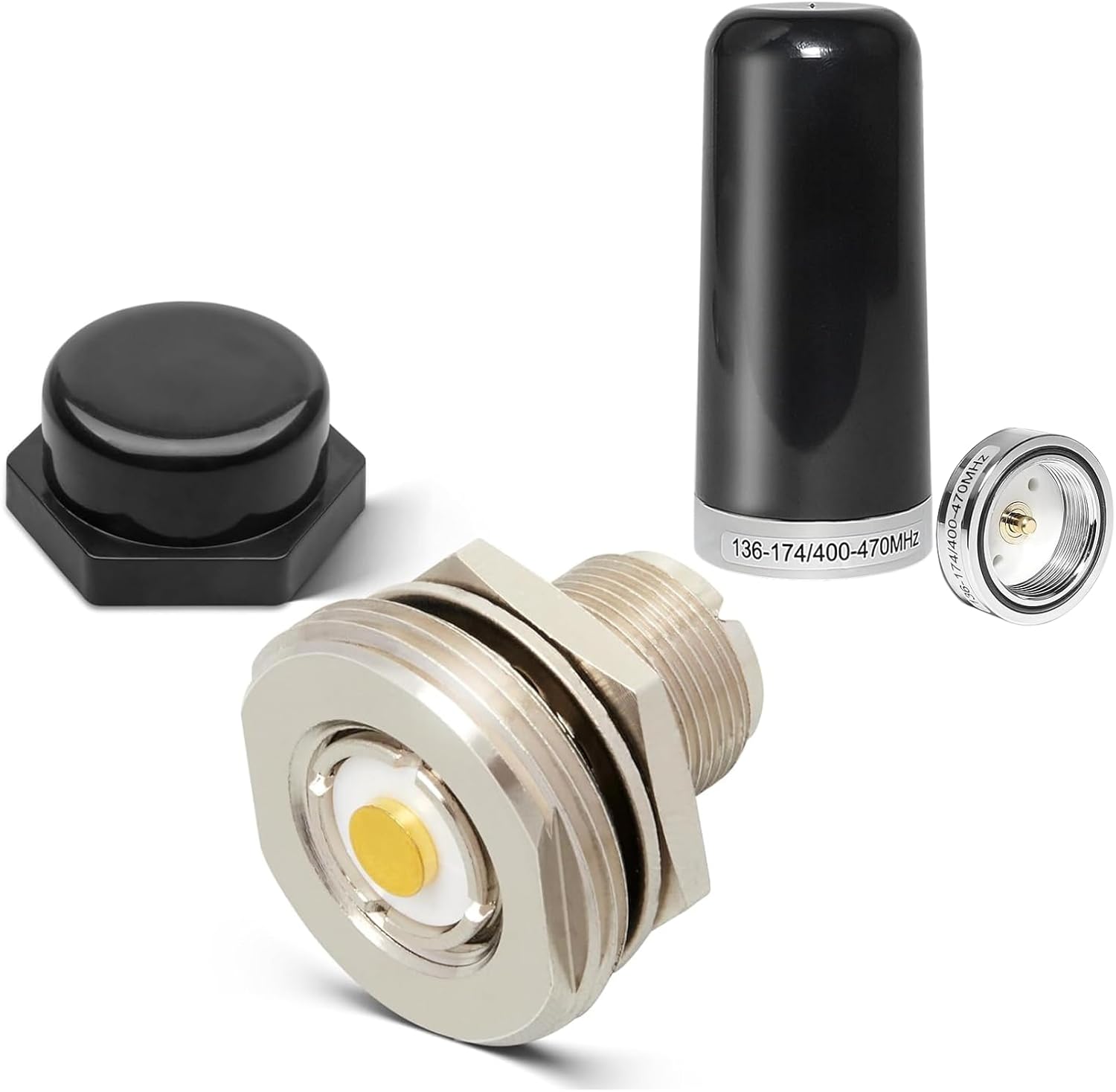 Anina NMO to UHF Female SO-239 Connector NMO Mount Assembly with Cover and 3DB Gain GMRS Antenna NMO Mount, Dual-Band UHF VHF 136-174MHz 400-470MHz