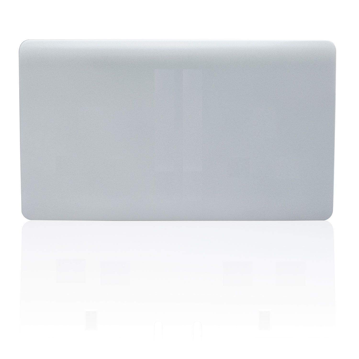 Trendi Switch Silver Artistic Modern Glossy Decorative Screwless Standard Double Wall Blanking Plate For Electrical Sockets, Outlet With Screws In Platinum - Art-2Blksi