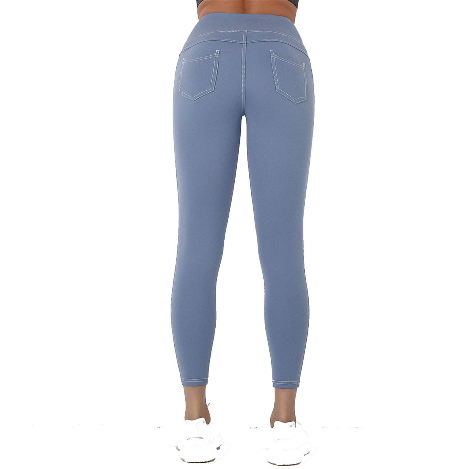 Damskie legginsy do jogi, na fitness, Damska wysoka talia nagi uczucie skinny spodnie do jogi z kieszeniami, panie tyłek windy Legginsy treningowe Tryby fitness Spodnie rozciągliwe sportowe legginsy d