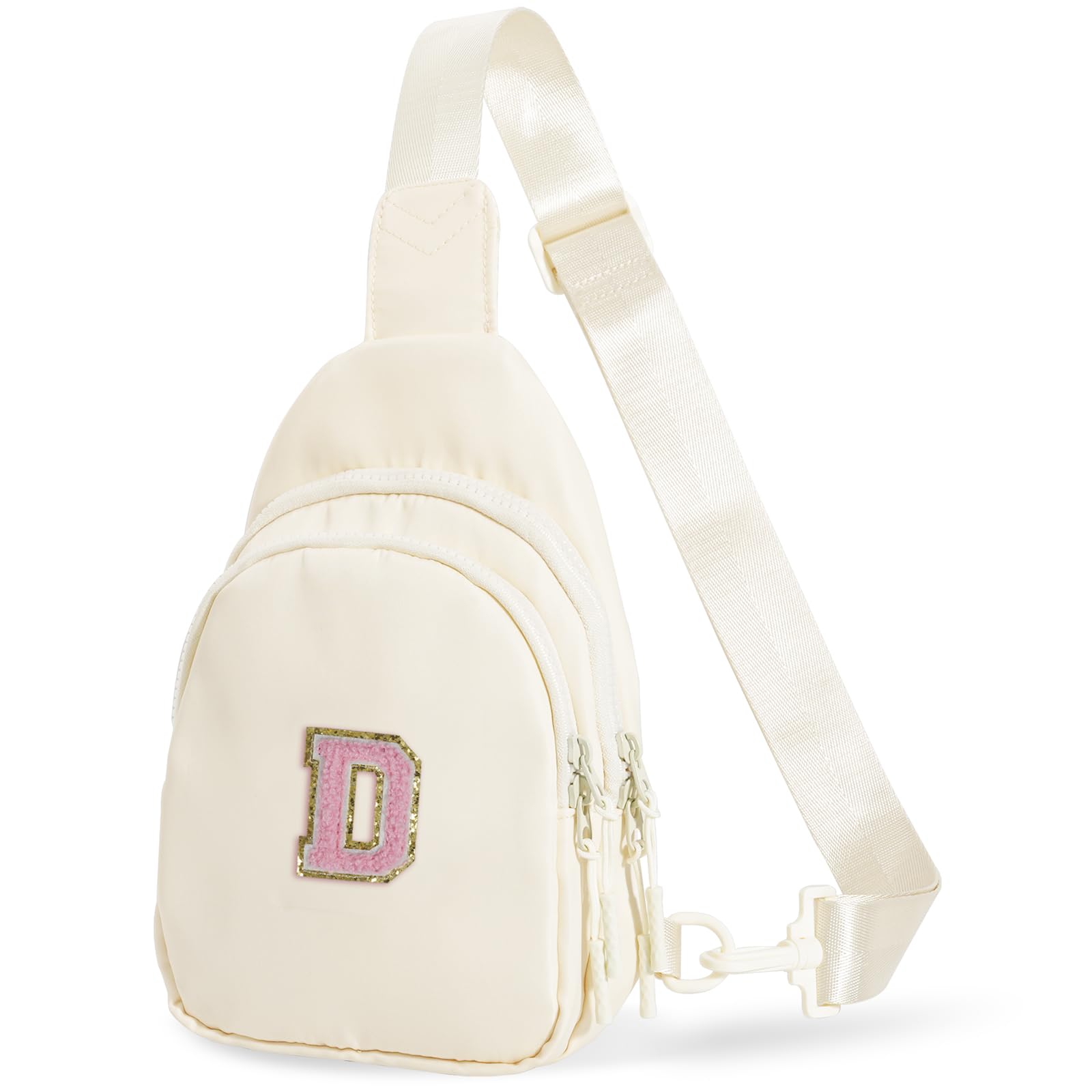 Bomvabe Personalized Initial Crossbody Bag for Tween Girls with Extender Strap 32"-52", Birthday Gift for 6-14 Year Old Girls