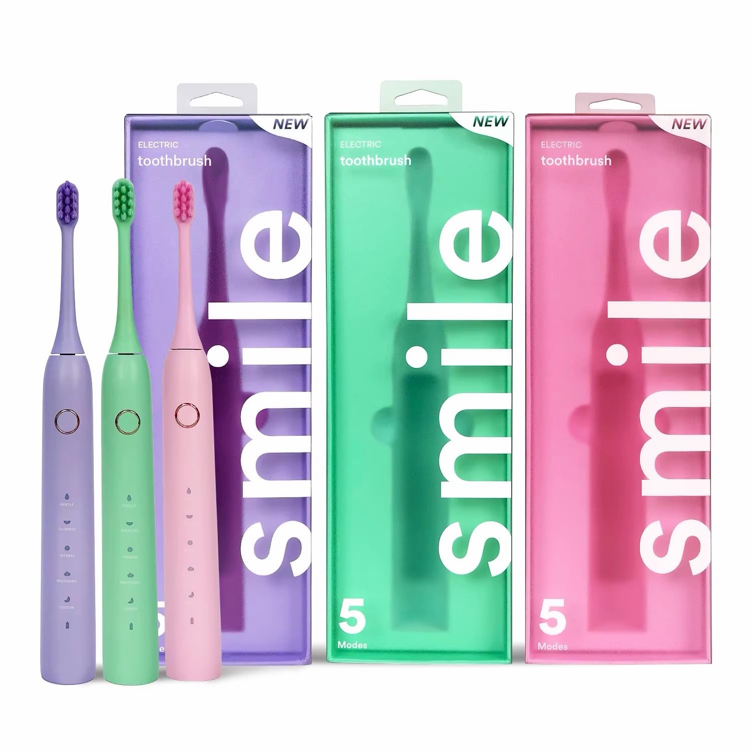 Spazzolino elettrico Sonic, 43.000 impulsi, approvato dai dentisti, batteria da 60 giorni, ricarica USB-C, 5 modalità, 3 colori a scelta (viola, taglia unica)