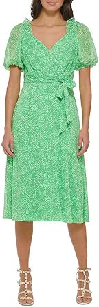 DKNY Plus Size Ombré Printed Balloon-Sleeve Faux-Wrap Dress - Macy's