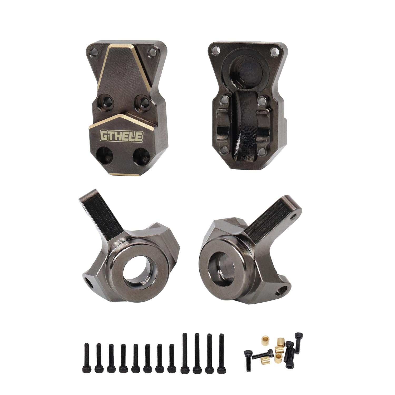 GTHELE Brass Diff Cover&Steering Knuckle for 1/24 Axial SCX24 AXI90081 AXI00001 AXI00002 AXI00005 AXI00006 RC Crawler Car