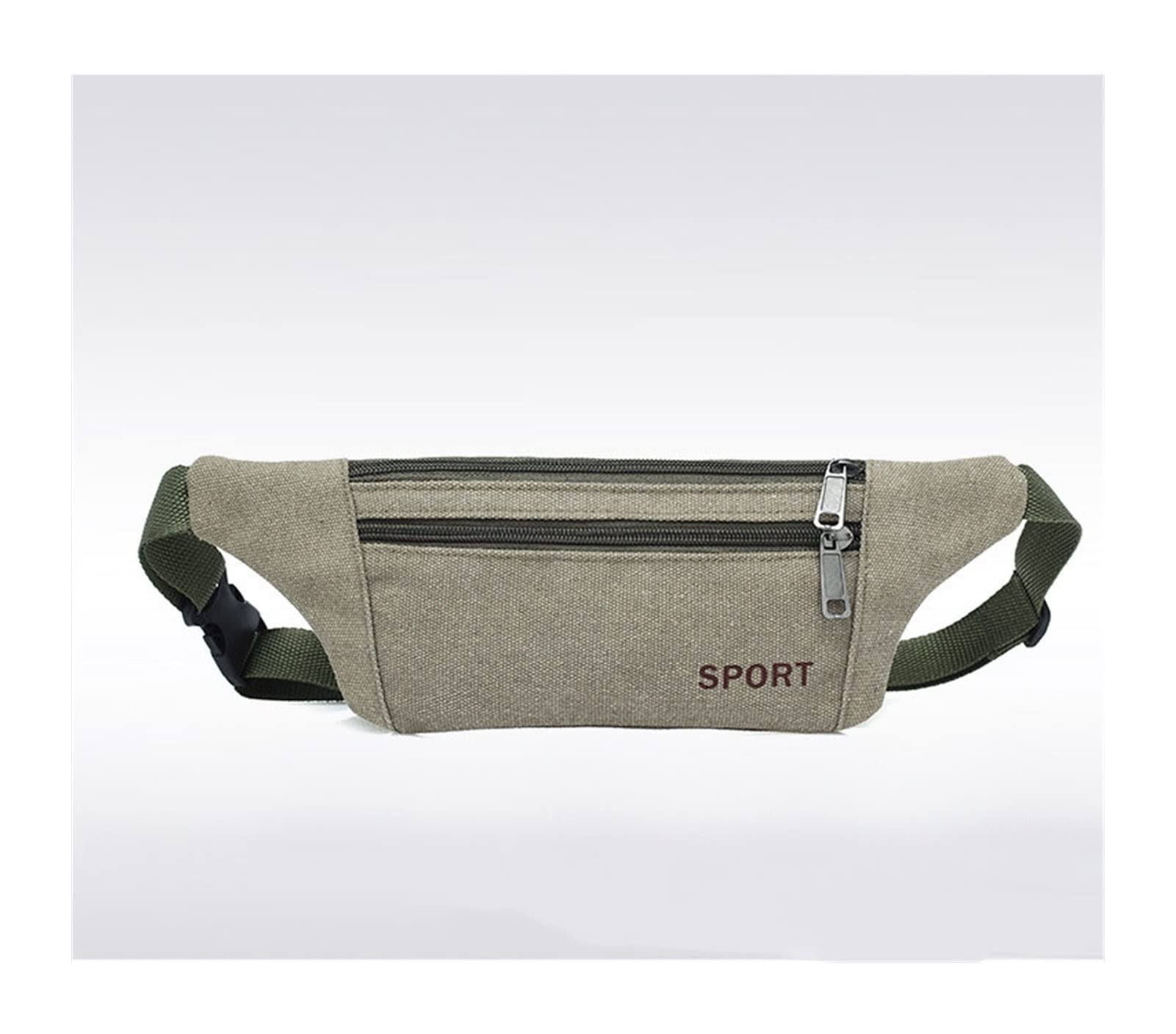 Hombres de Moda Sports Sports Twinvas Bolsa de Cintura Fitness Bag Carry Carry Bolsa de teléfono móvil Ultra Ligero (Color : A Army Green)