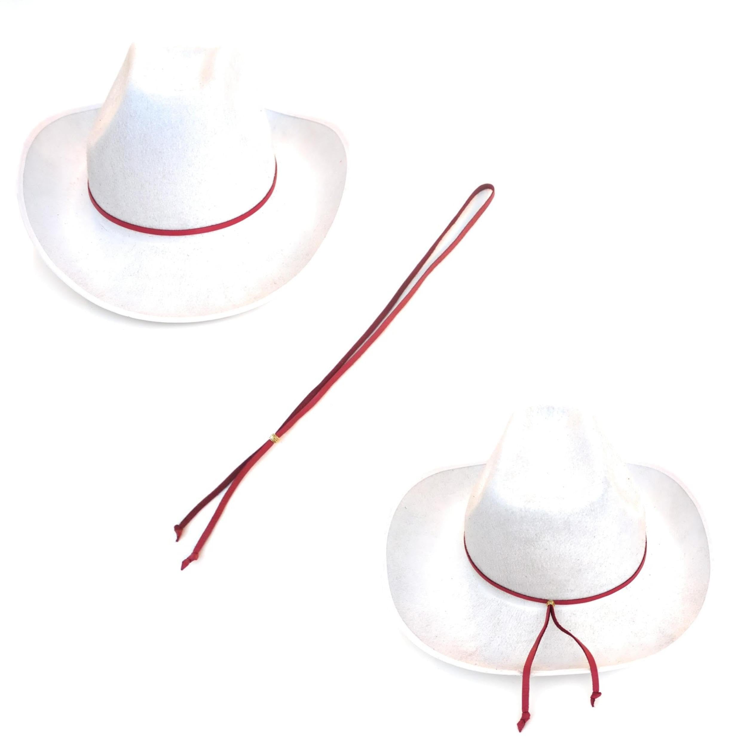Hat Band Narrow Red Buckskin Leather With Golden Bolo Slide One Size Fits Western Cowboy Straw Fedora Sombrero Hats Hatband Belt Gift Boxed