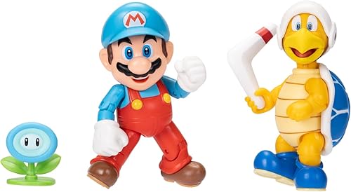Miniatura 5 de Super Mario Ksruee - Figura de Nintendo de 4 pulgadas, paquete de 2 Ice Mario & Fire Hammer Bro