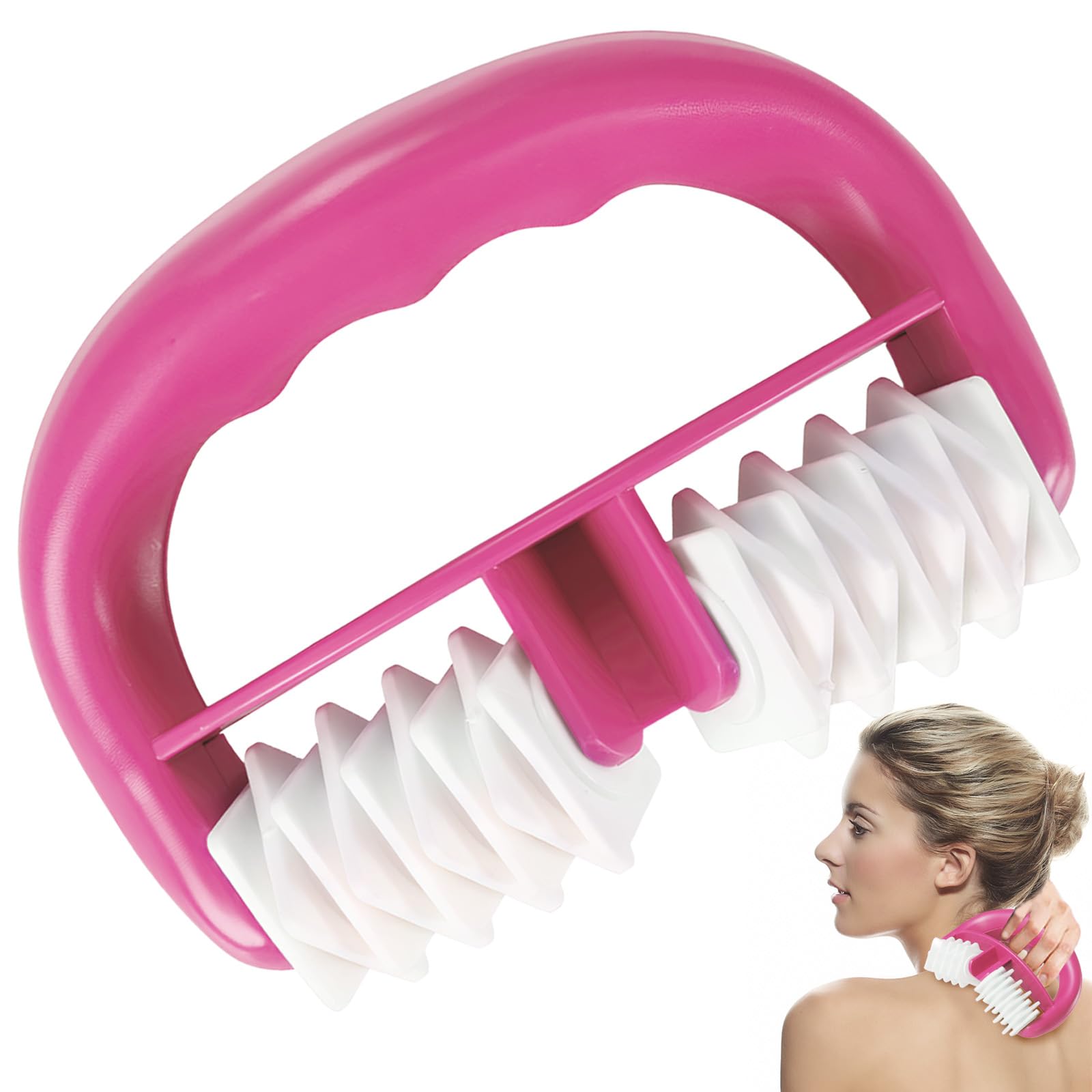 Masajeador Anticelulitico, SilverChry Rodillo De Masaje Para Cuerpo, Masajeador Manual Anticelulítico, Celulitis Masajeador Manual (Rosa)