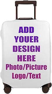 Custom Luggage Cover For Suitcase,Personalized Design Your Image Photo Logo Text,Customize Elastic Travel Suitcase Cover Washable Suitcase Protector Cover -M(A Little Large)