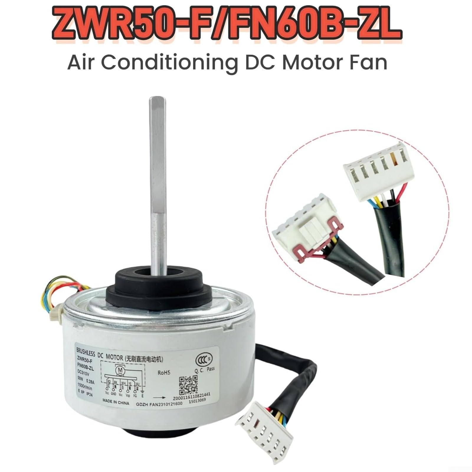 Gleichstrom Ventilator Motor DC310V 50W Kompatibel Mit für ge Klimaanlage FN60B-ZL ZWR50F 1500U/min