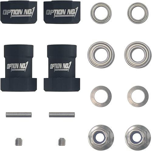 Miniatura 2 de HobbyMarking Adaptador de rueda hexagonal de aluminio de 0.472in para chasis Tamiya WR-02 Wild Willy 2  VW tipo 2  Suzuki Jimny piezas de