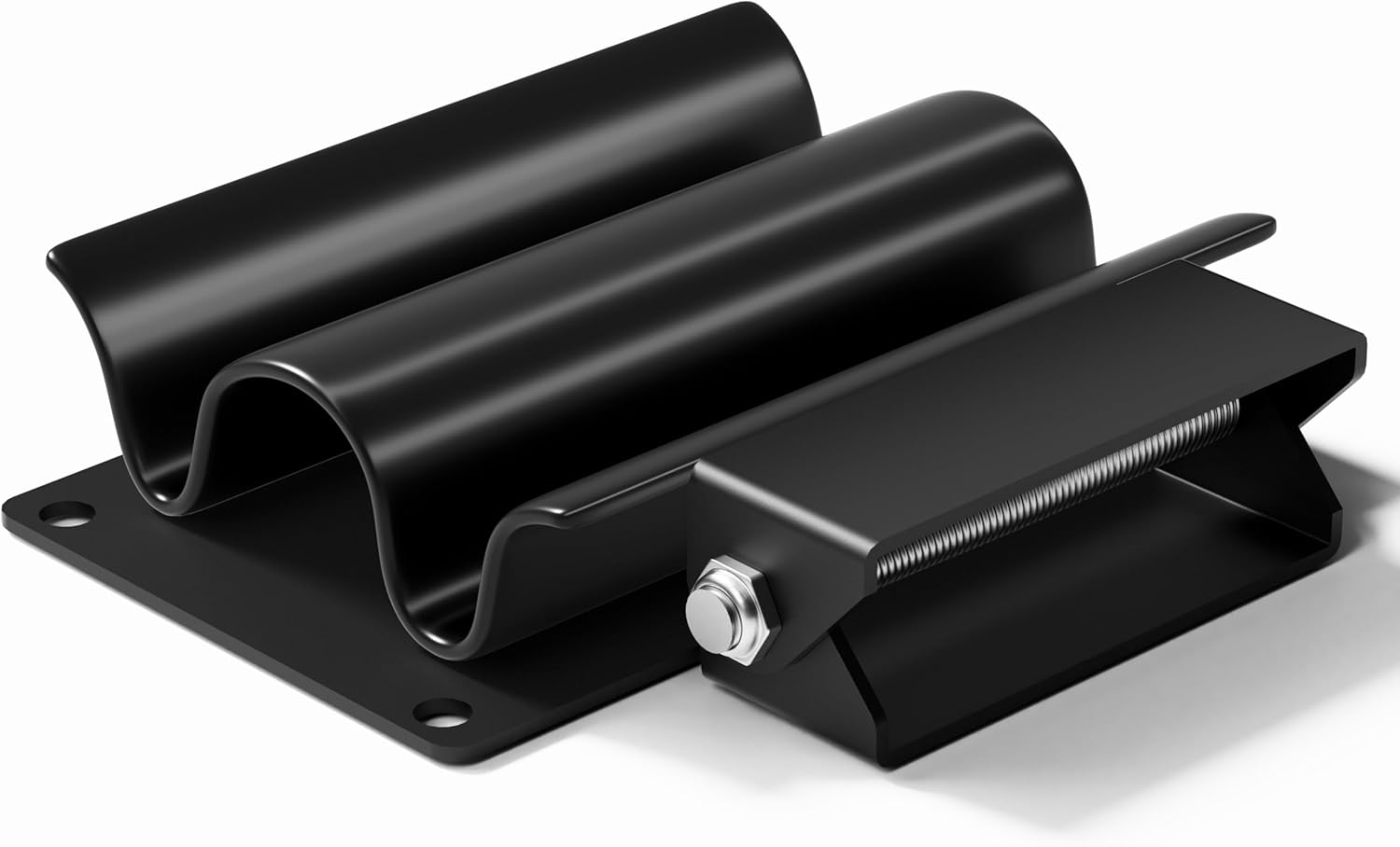 Wyckoff Heavy Duty Hand Tool Rack Holder for Enclosed Trailers, Garage, Shed Walls, Landscaping Equipment Storage, Organizer for Shovels, Rakes, Hoes, Black (Dipped Plastic)