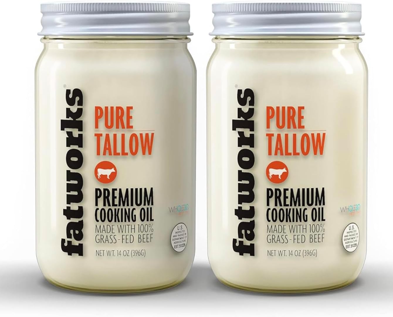 Fatworks 100% Grass Fed & Grass Finished, Pasture Raised Beef Tallow, Artisanally Rendered, WHOLE30 Approved, KETO, PALEO, 28 oz.