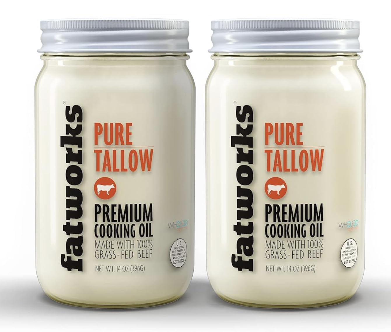 Fatworks 100% Grass Fed & Grass Finished, Pasture Raised Beef Tallow, Artisanally Rendered, WHOLE30 Approved, KETO, PALEO, 28 oz.