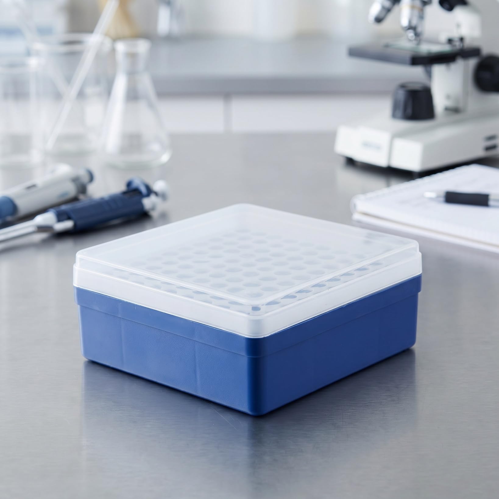 CALLARON Scatola di immagazzinaggio riutilizzabile delle provette di prova dei fori dello scaffale 100 del tubo della centrifuga da 5ml per campionamento chimico