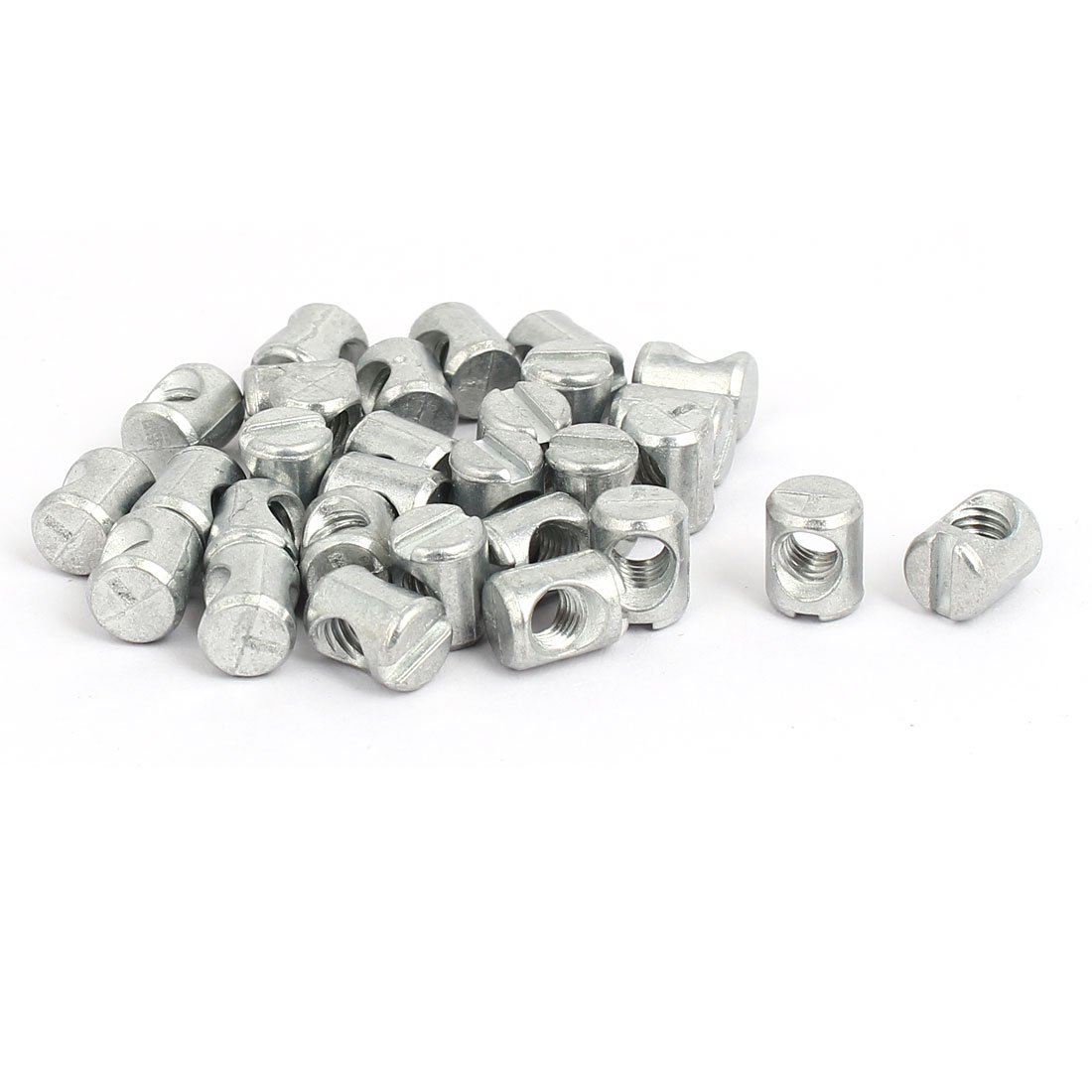 Aexit M5 x quality Parts 10mm Cross Dowel Slotted Metal docking connecting Nuts 30PCS for Furniture Bed Chair Model:63as501qo727