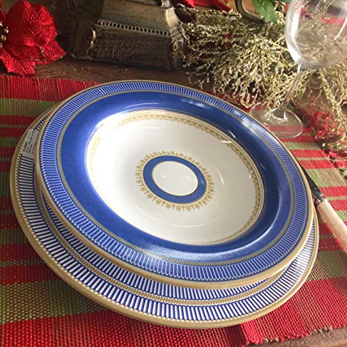 Conjunto Alleanza de 6 Pratos Raso Plissan Rendado Azul, Padrão