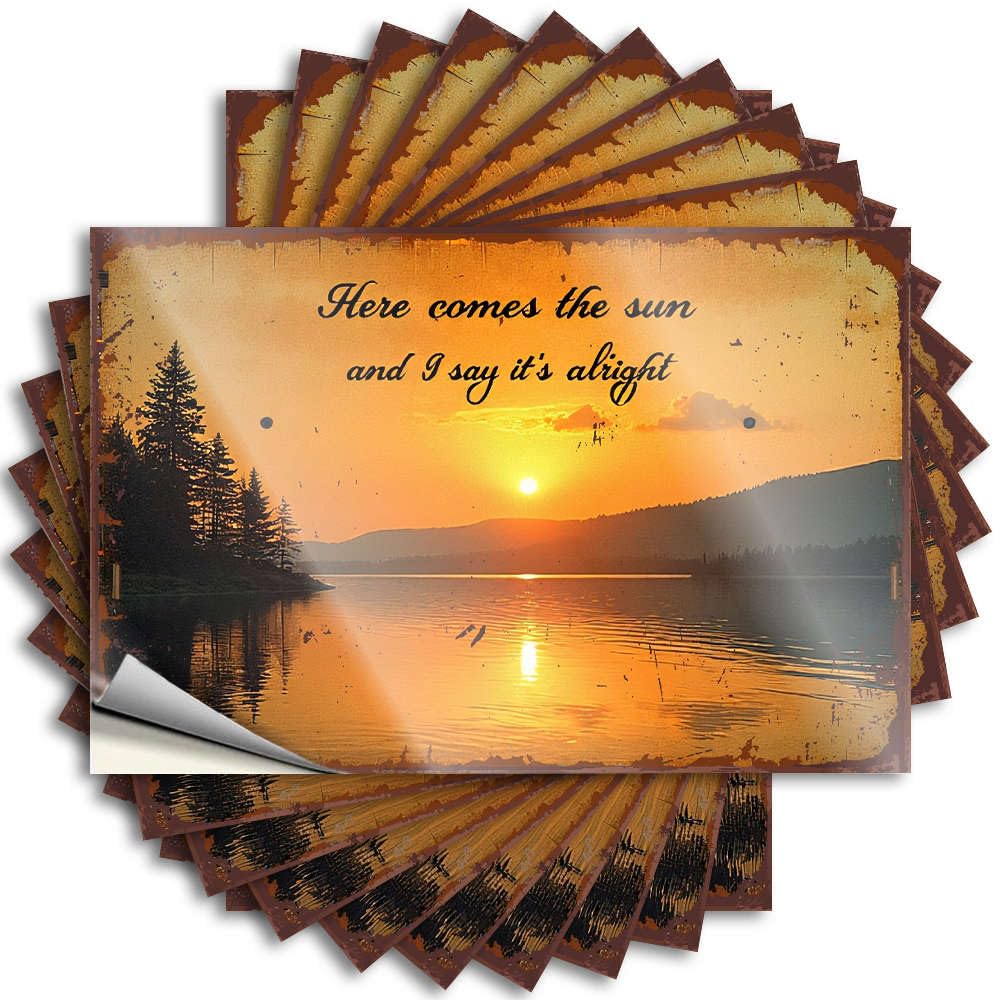 Core Quote, Bar Accessories and Decor Case Here Comes The Sun and I Say It's Alright. | Funny Quote Alcohol Decals(8X12CM)
