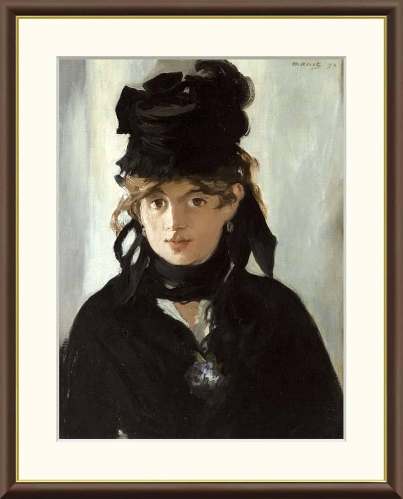 油絵　模写　すみれの花束をつけたベルト・モリゾ すみれの花束をつけたベルト・モリゾの解説:MuseumAnote