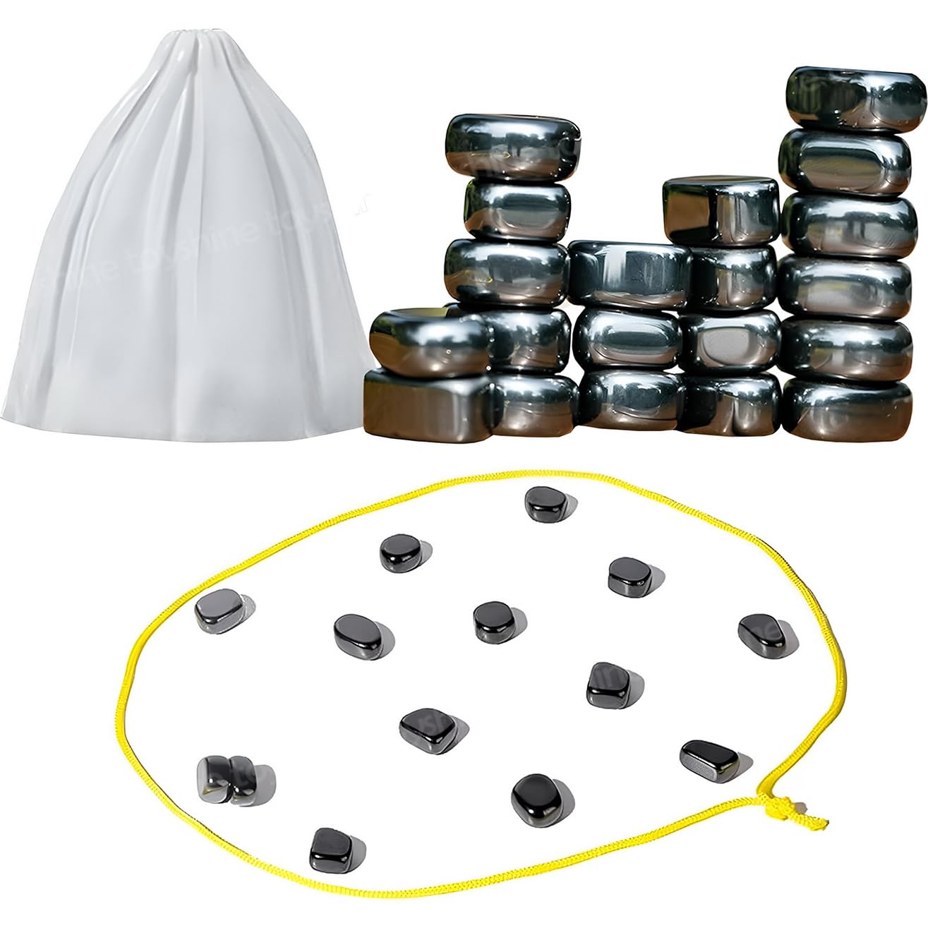 Toyshine 20 Pc Fun Magnetic Magna Bunch Table Top Game DIY Irregular Polished Magnets & Lanyard Set for Mind Sharpness Learning Activities Educational Montessori Toy for 14+Age,Classic Board Game