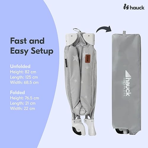 Miniatura 4 de Hauck Sleep N Play Center Cuna de viaje portátil para bebé con moisés, cambiador y corralito, cuna plegable para bebés y niños pequeños, estrellas