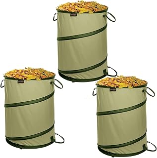 Bolsas de hojas, 3 bolsas de basura reutilizables for jardín, césped, bolsa de almacenamiento de ropa de juguete, cubo de basura for acampar en el patio ( Color : marrón , Tamaño : 10 Gallon )