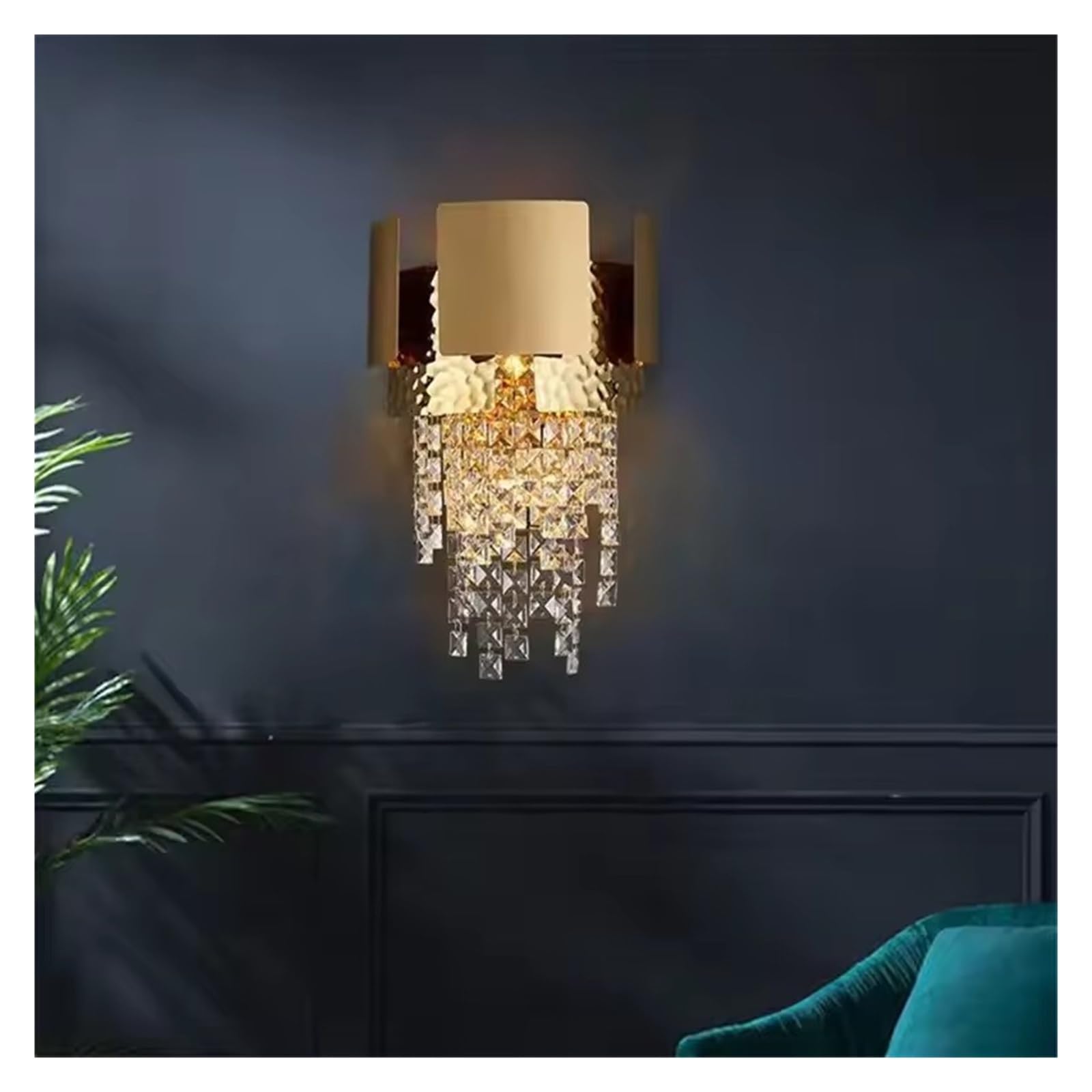 IvyLoutish Modern Luxury Crystal Wall Lamp Fashion Creativity Living Room Bedroom Bedside Lamp Villa Hotel Staircase Corridor Light,Modern