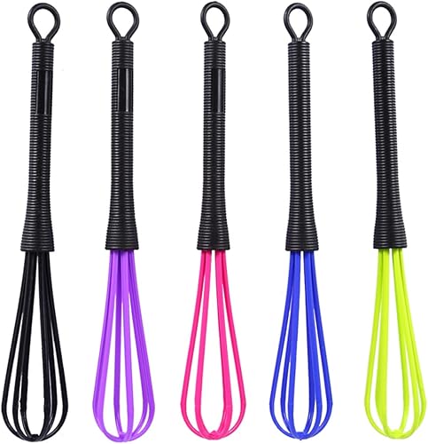 Miniatura 3 de Juego de 5 batidores de silicona antiarañazos para utensilios de cocina antiadherentes con 3 tamaños (grande mediano mini) y 5 herramientas de