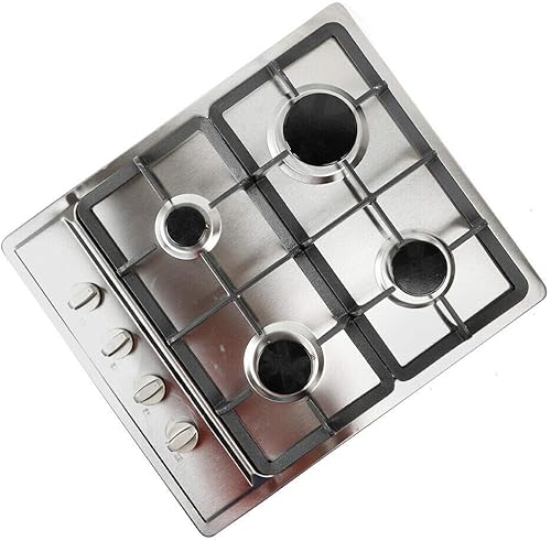 Miniatura 8 de Estufa de gas Gas Gas GLPG, Quemador de estufa de vidrio templado, 4 quemadores, parrilla de gas integrada (4 quemadores, 23 x 20 pulgadas)