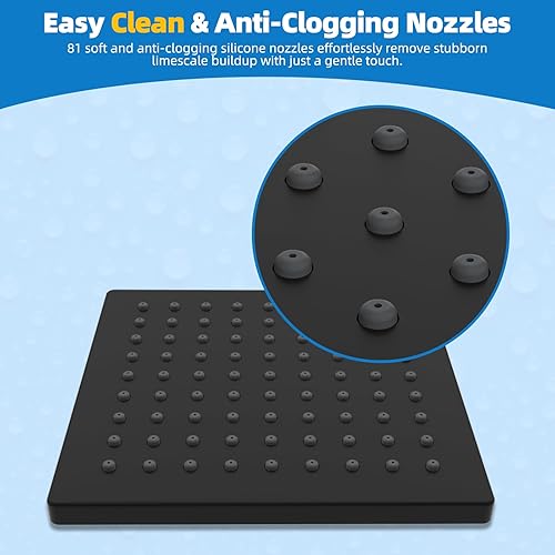 Miniatura 5 de Hibbent Cabezal de ducha filtrado de metal, cabezal de ducha de lluvia de alta presión de 6 pulgadas, filtro de ducha de 20 etapas para suavizador