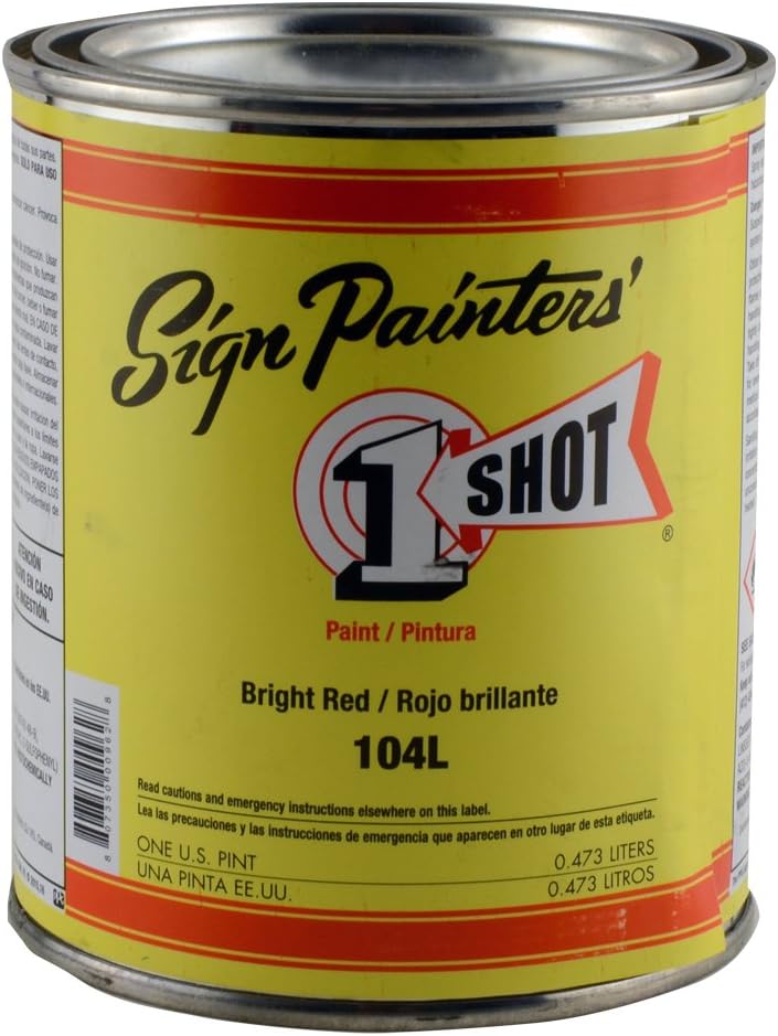 Amazon.com: 1 Shot Lettering Enamel 104L Bright Red Pint