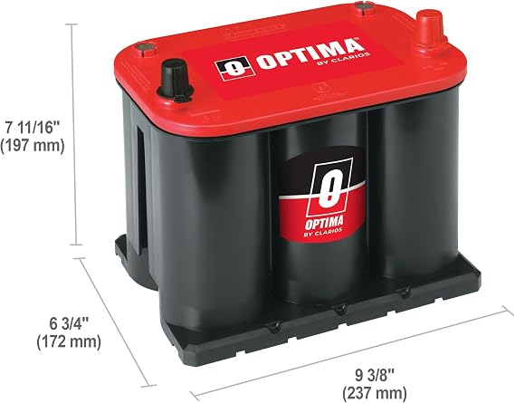 OPTIMA Batteries High Performance 35 REDTOP Sealed AGM Battery | Car, Truck and SUV Starting Battery, 720 CCA, SAE Terminal, Maintenance Free, Versatile Mounting