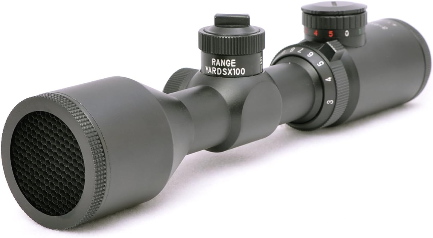 Hammers Compact Short Rifle Scope 3-9x42 GDT w/Extended Eye Relief, Rings, Honeycomb Anti-Reflection Filter, Flip Open Lens Caps