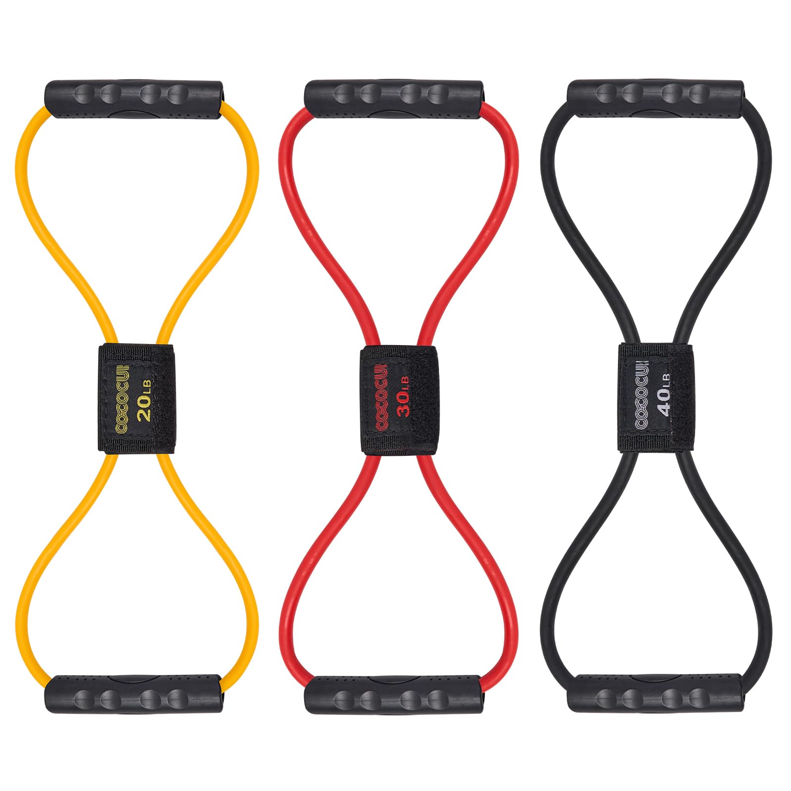 Figure 8 Resistance Bands with Handles for Women Men Exercise Bands for Back 8 Shaped Resistance Bands for