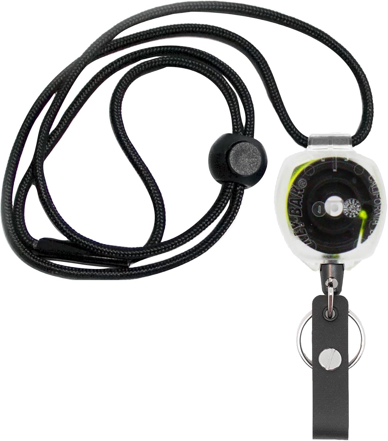 KEY-BAK Super Duty ID Badge Holder & Clear Sidekick Retractable Keychain with Lanyard (Yellow)