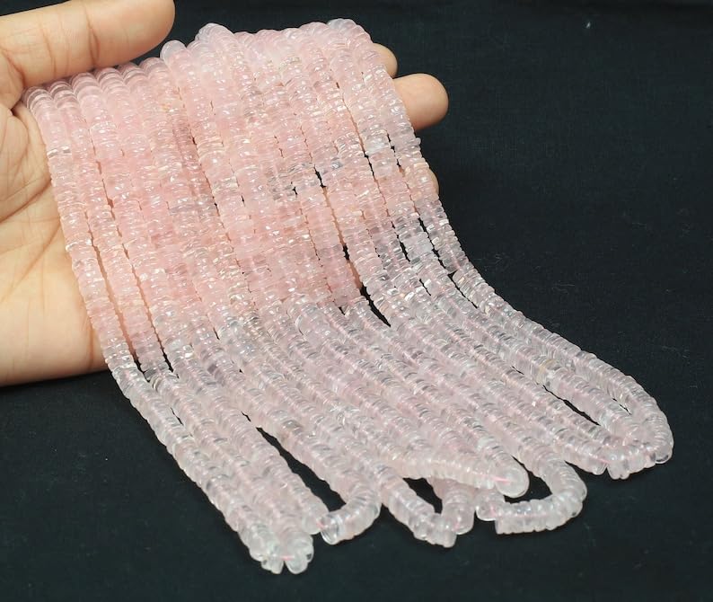 Quartz rose perles fabrication bijoux et colliers bien-être au quotidien