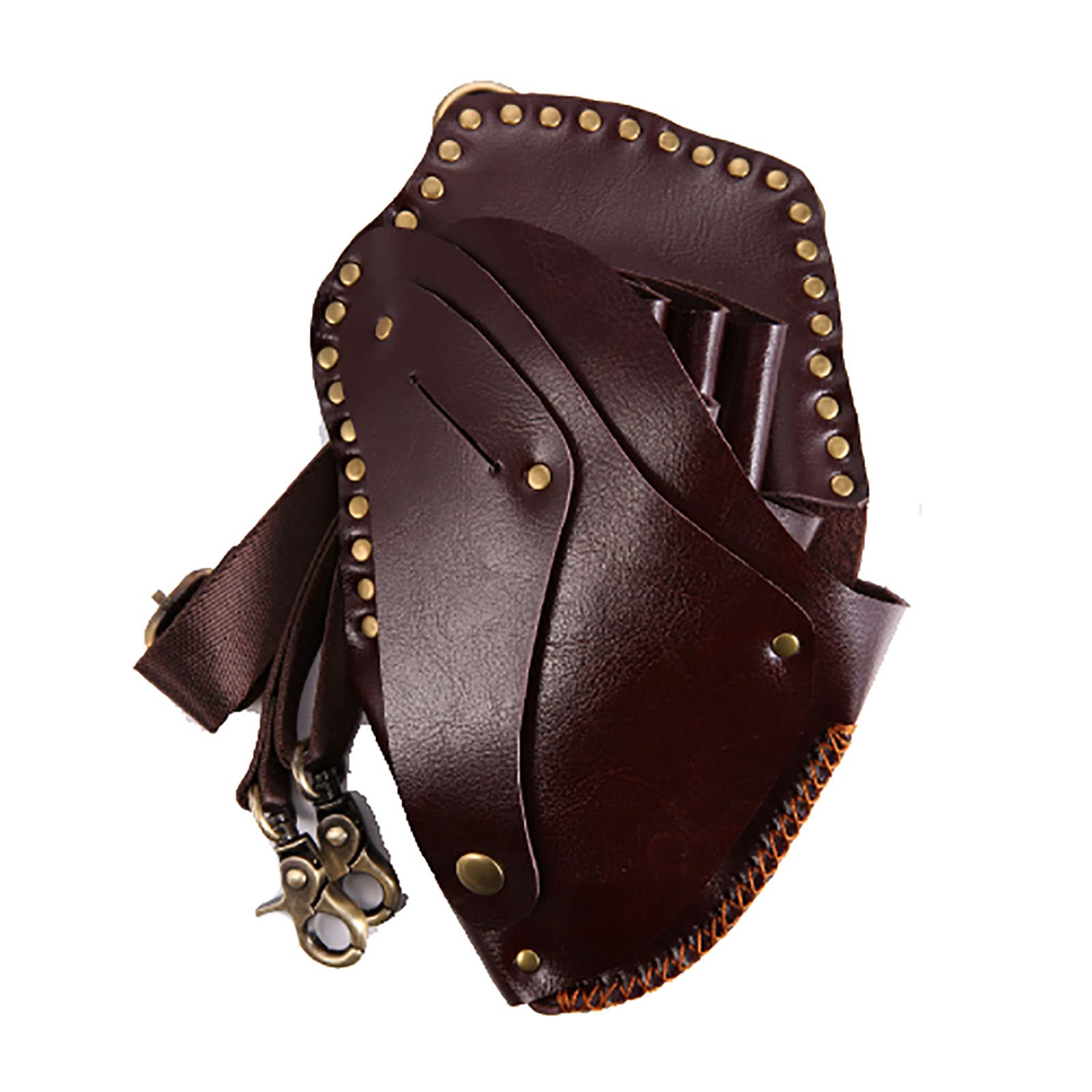 vrfvsdasAAS Hairdressing Tools Waist Bag, Hairdresser Hair Stylist Barber'S Scissor Pouch Holster Hairdressing Holder Case Bag(Brown)