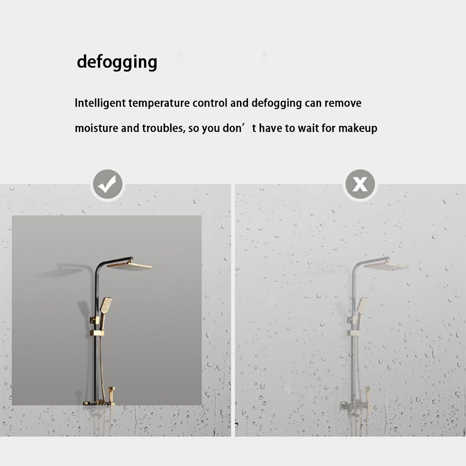 Specchio da Trucco Parete Mezza Luna a LED 80×90cm, Specchio Semicerchio da Bagno Intelligente 70×80cm con 3 Colori di Luce, Anti-Appannamento(Frontlit,100cm/40inch)