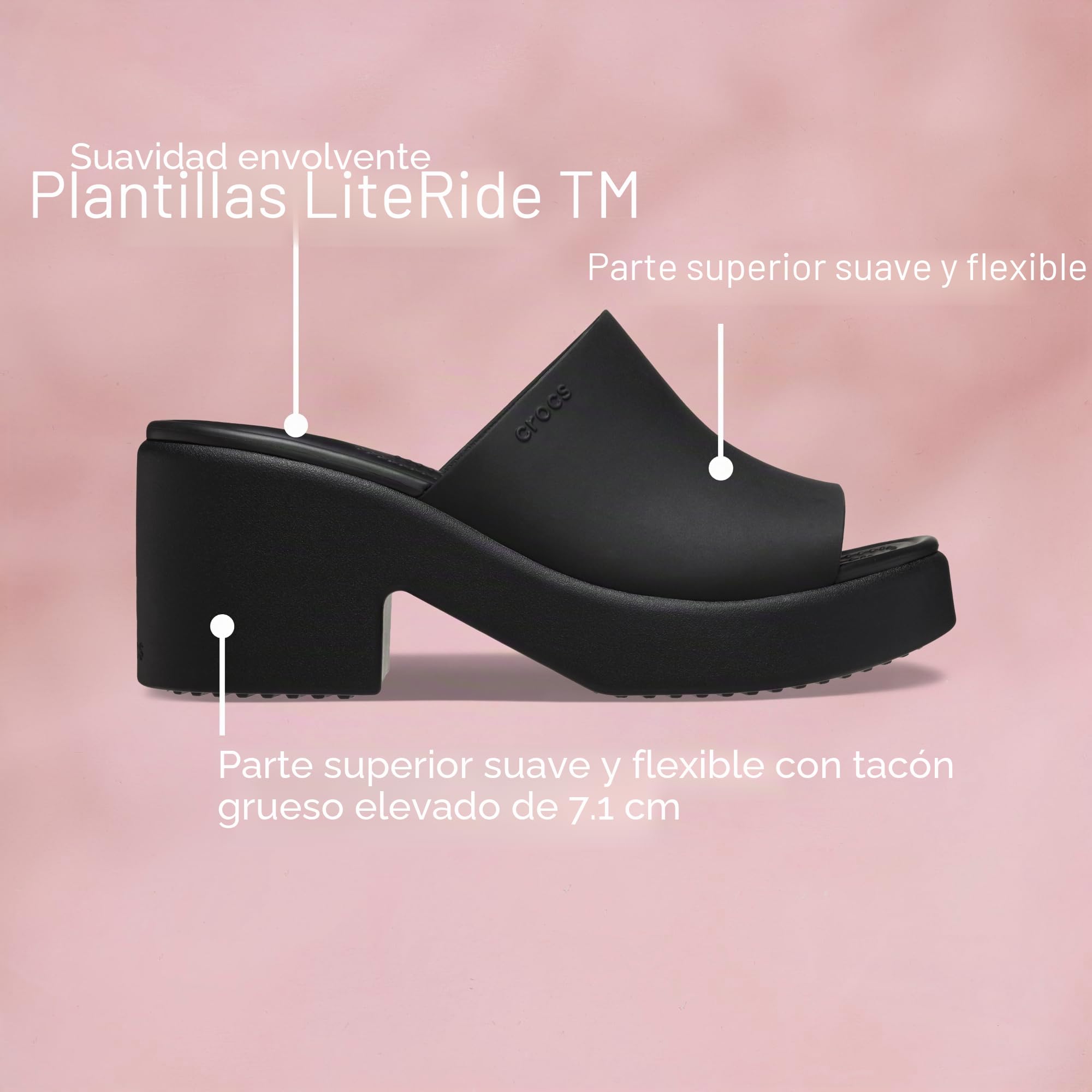 Crocs Sandalias Brooklyn de tacón deslizante para mujer