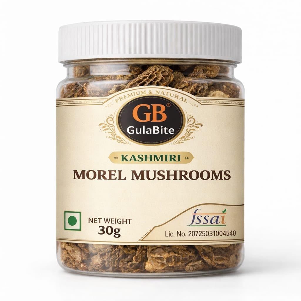 Gulabite Kashmiri Morel Mushroom (Gucchi) - 30gm | Premium Dried Wild Mushrooms | Rare Himalayan Delicacy | Rich Aroma & Flavor-image-22