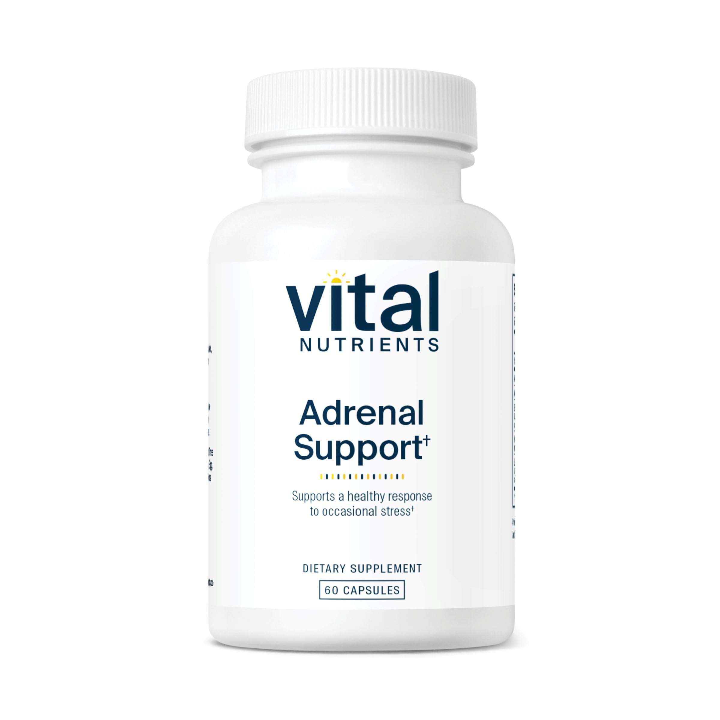 Vital Nutrients Adrenal Support | Adrenal Support Supplements for Gland Function and Cortisol Management | Supports Energy and Stress Levels | Gluten, Dairy, Soy Free | 60 Capsules