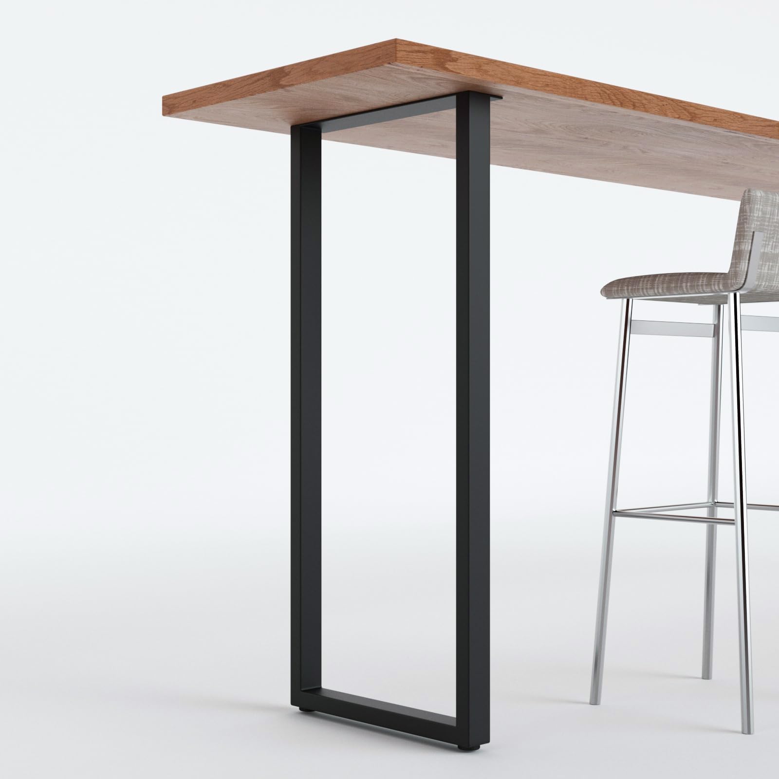 2PCS Heavy-Duty Breakfast Bar Legs, 105cm Industrial Metal Table Legs for High Tables, DIY Furniture Projects, Black (H105xW45cm-Square)