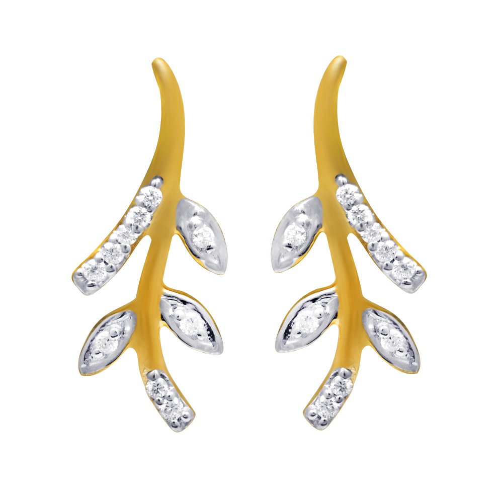 joyalukkas Women's & Girl's Pride Diamond Collection 18K (750) Yellow Gold And Diamond Stud Earrings-picture-8
