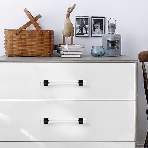 Miniatura 3 de Mengico Morden - Tiradores de gabinete de acrílico negro mate de 4 pulgadas, manijas de gabinete Morden para cajones, accesorios de gabinete