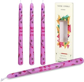 10 Inch Tulip Flower Taper Candle - Long Stem Unscented, Non-Drip, Elegant Gift for Mother’s Birthday & Home Decor