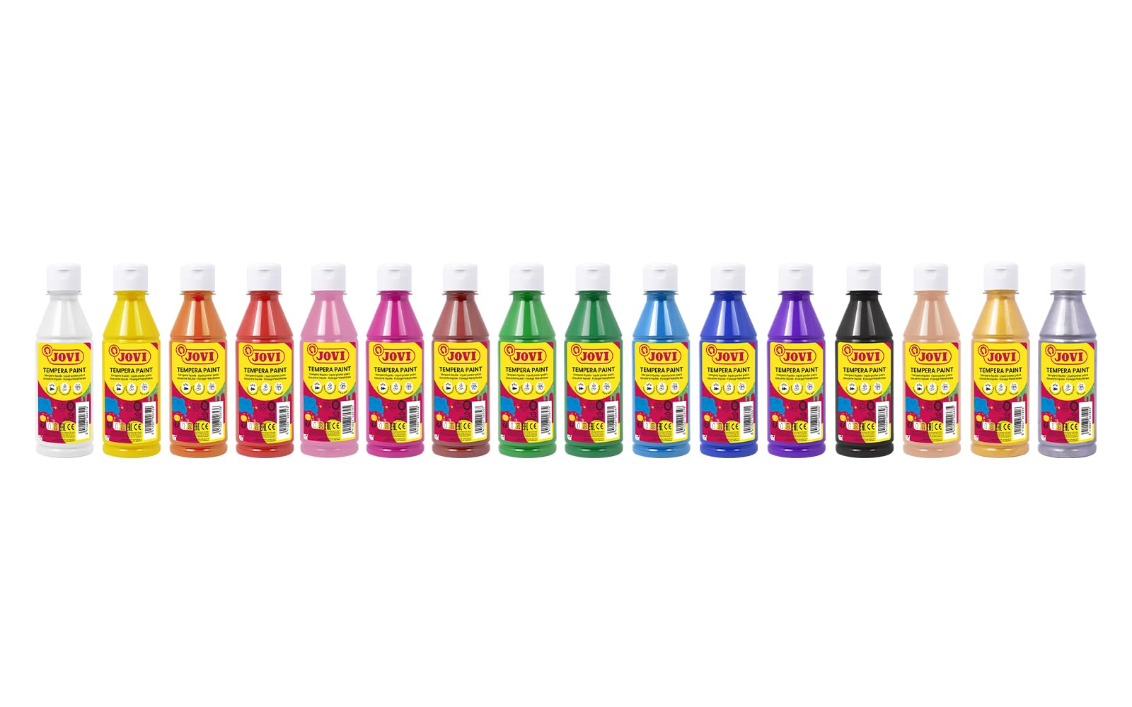 Jovi - Témpera líquida, botella de 250ml, Color Rosa, Formato escolar | Pintura a base de ingredientes naturales, Fácil de lavar, Sin gluten