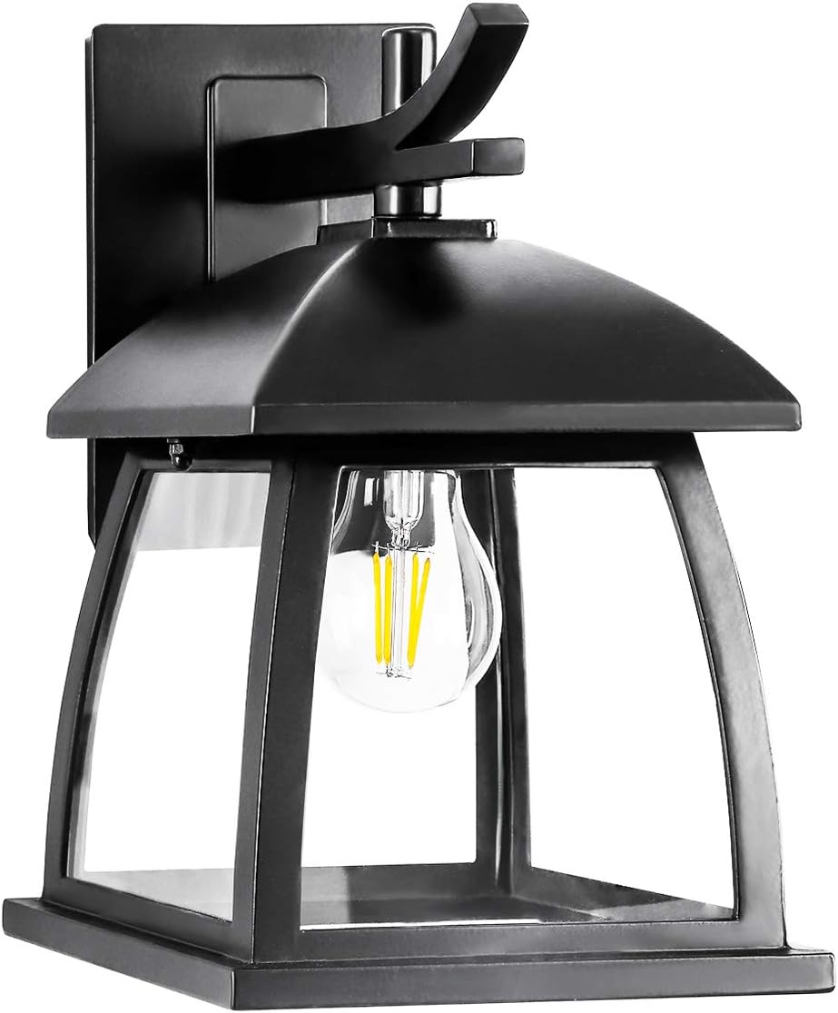 Hottest Sale GZBtech Dusk to Dawn LED Wall Lights 2 Pcs, Waterproof Outdoor Wall Lantern Sconce with Photocell Sensor & Built-in LED, Black Exterior Industrial Round Wall Mounted Lighting Fixture for Porch Garage