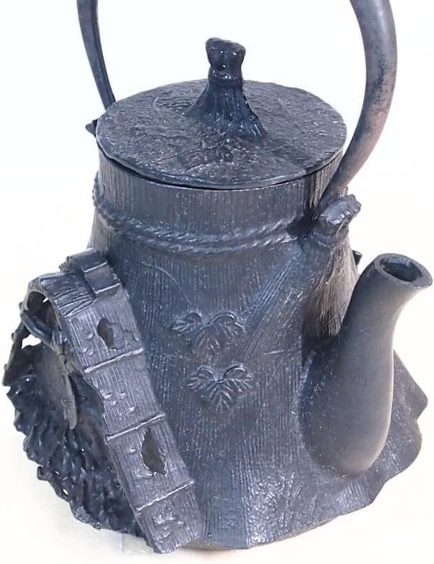 大峰造 蝋型 農村田舎文様 鉄瓶 富士型 合掌造り白川郷 金属工芸