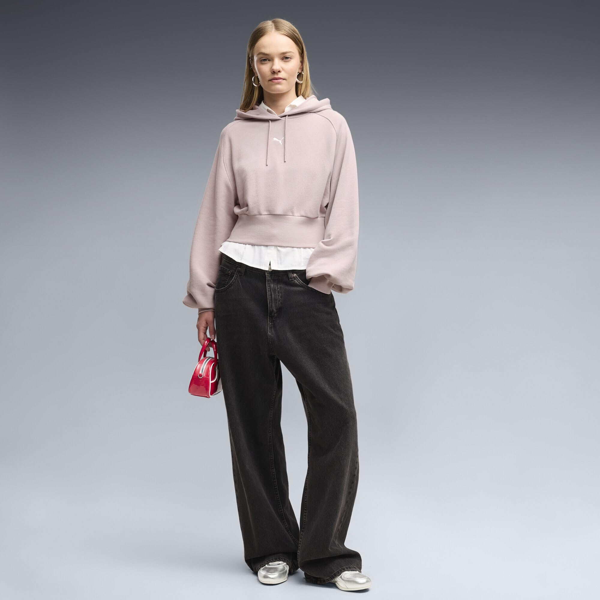 PUMA Sudadera con Capucha Essentials Cropped Balloon Sleeve Mujer