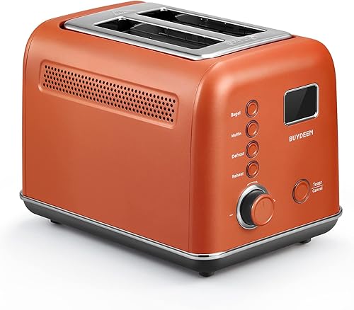 Miniatura 7 de BUYDEEM DT730 Tostadora motorizada, tostadora digital inteligente sin palanca de 2 rebanadas con temporizador de cuenta regresiva LCD, ajustes de 9
