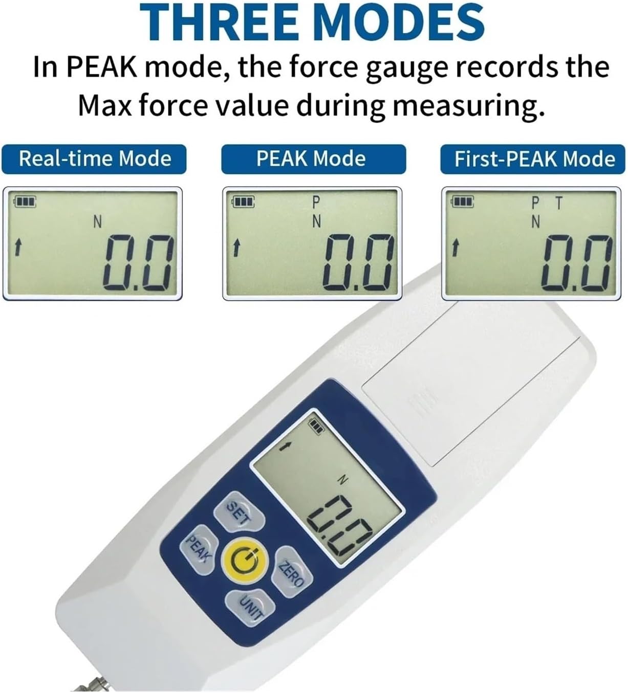 Digital Force Gauge Push & Pull Tester Meter Mini Dynamometer For Tension & Compression Testing for Heavy-Duty Tasks(10N)